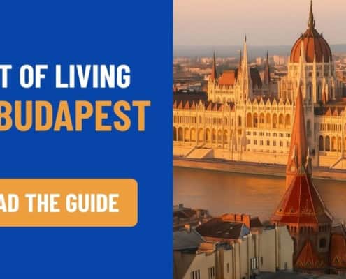 Cost of living in Budapest 2025 – graphic with Parliament image
