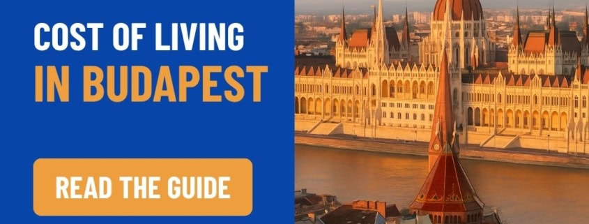 Cost of living in Budapest 2025 – graphic with Parliament image